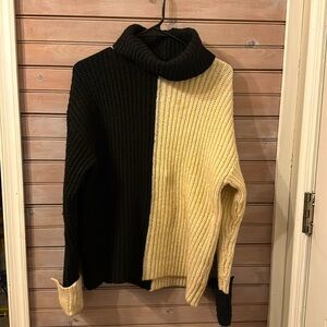 4th and Reckless black and cream sweater